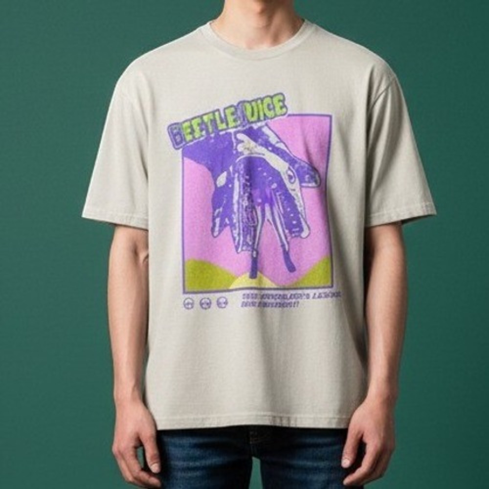 Beetlejuice Graphic Tee Mens Large Sand Bio-Exorcist Sandworm Movie Shirt L